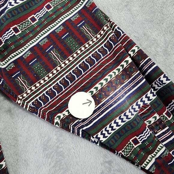 Siegfried Western Shirt Mens L Blue Aztec Southwestern Vintage Casual Cowboy - Picture 11 of 12